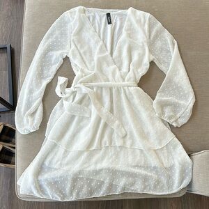 Short white spring dress